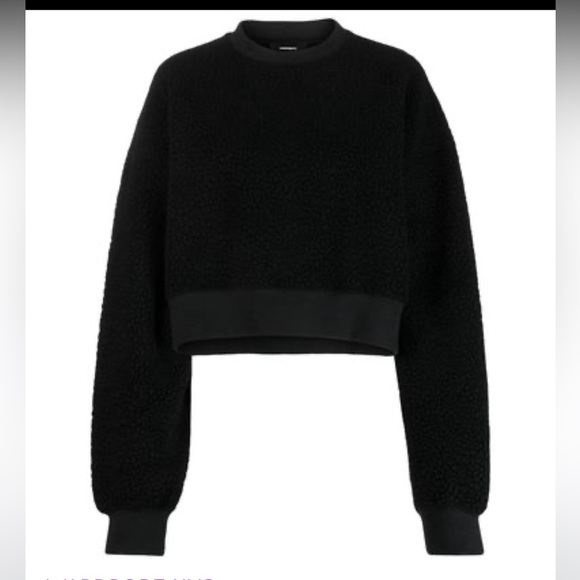 WARDROBE.NYC fleece cropped sweatshirt - Black Size XS - Picture 1 of 1